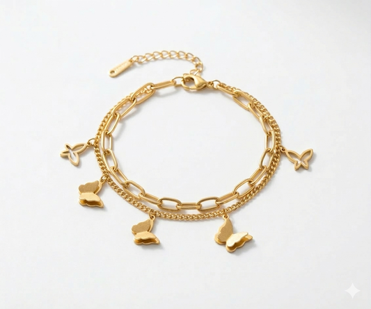 Luxe Butterfly Charm Bracelet 🦋✨